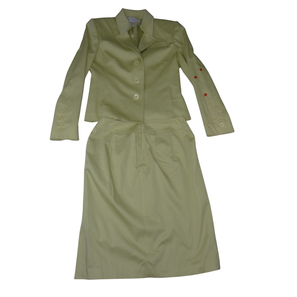Liz Claiborne Suits Lime Green Tailored Blazer Jacket skirt  size 4